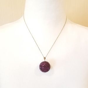 Purple Swarovski Crystal ball necklace